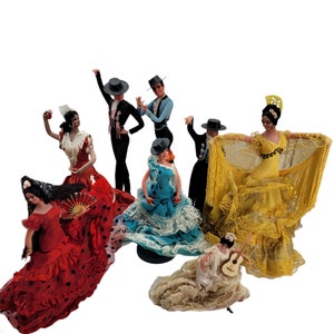 Marin Chiclana flamenco dolls vintage lot of 6