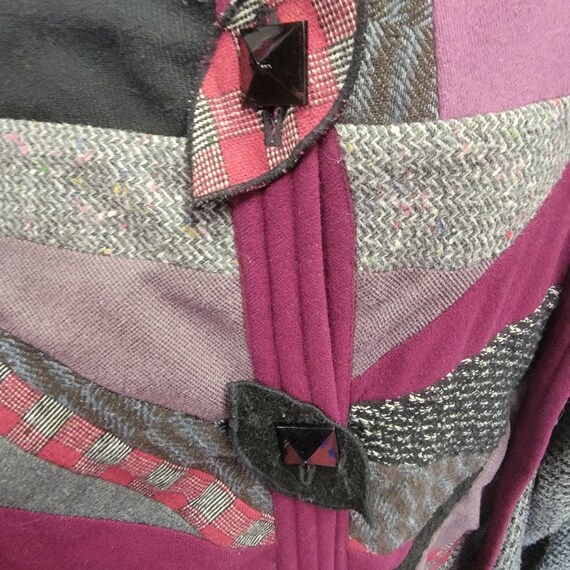 Vintage Handmade Wool Patchwork Duster cardigan c… - image 4