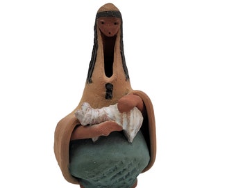 Vintage David Kalderon Israel  Art Pottery Girl folk art