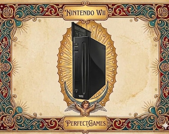 Black Nintendo Wii System with Controllers, Renewed. Plays GameCube Games, comes with controllers, cables, power, HDMI adapter