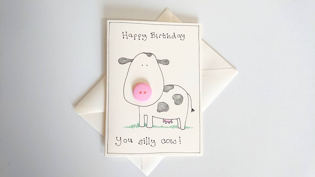 Funny Ladies Old Cow Happy Birthday Card for Friends, for Her, for ...