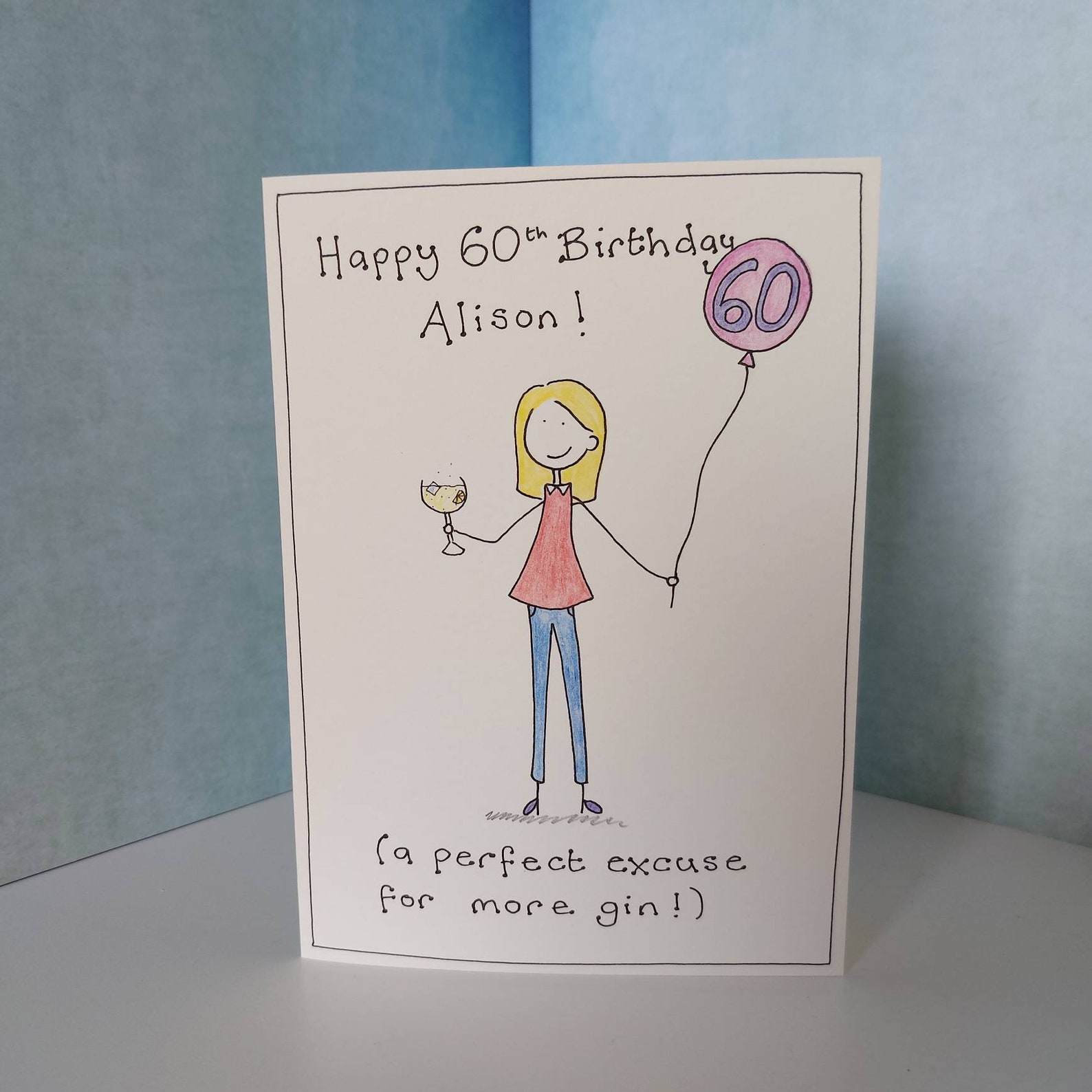 Customisable 60th Birthday Card for Her, for Sister, for Women, 60th