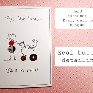 Nieuwe babymeisjeskaart, Yorkshire babykaart, pasgeboren kaart, geboortekaart voor vriend, zus, dochter, kleindochter