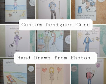 Custom Designed Cards, Bespoke Made to Order Cards,Unique Birthday Cards for Mums, SUP Cards for Friends,  Relatives, Him or Her, LGBT Cards