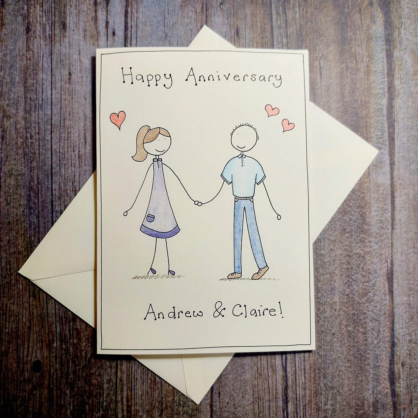 Customisable Happy Anniversary Card for Daughters Sons | Etsy