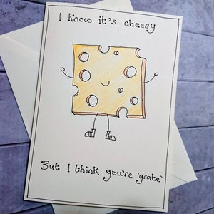 Kaasgrap Verjaardag of Bedankkaart voor hem of haar, Cheesy Kaarten voor man, verloofde, vrouw, beste vrienden