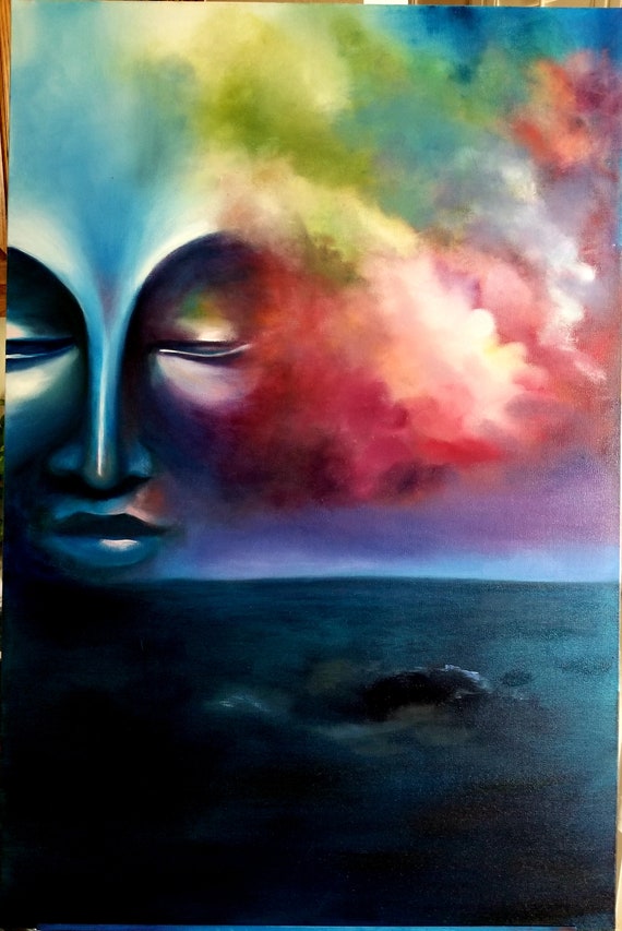 Budha in Peace/buddha Painting/buddhism Indian Art/asian Decor/yoga Art/ Painting on Canvas/gautam Buddha Wall Art/yoga Gifts - Etsy Singapore