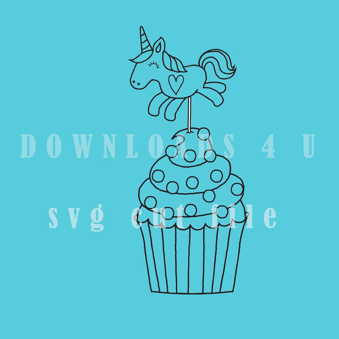 SVG Unicorn Cupcake Cut Files PNG SVG and Jpeg Format. - Etsy