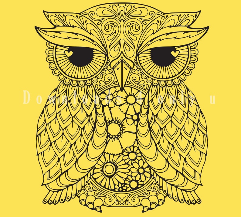 Download SVG owl mandala animal bird vector pdf cut file PNG | Etsy