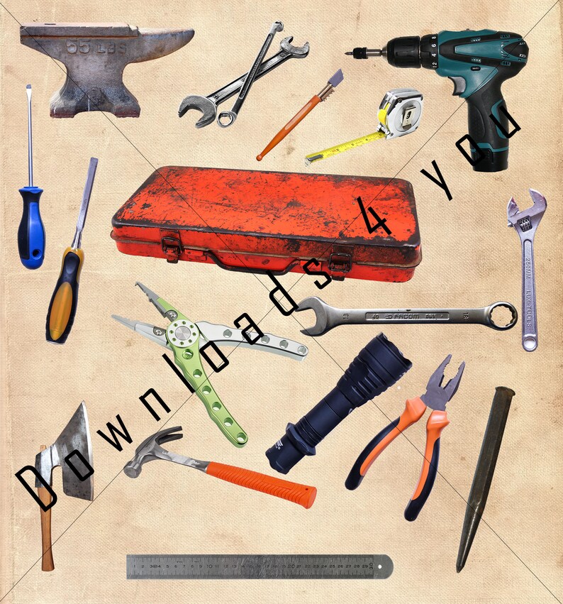 TOOL DIGITAL OVERLAYS for Instant Download Png Etsy