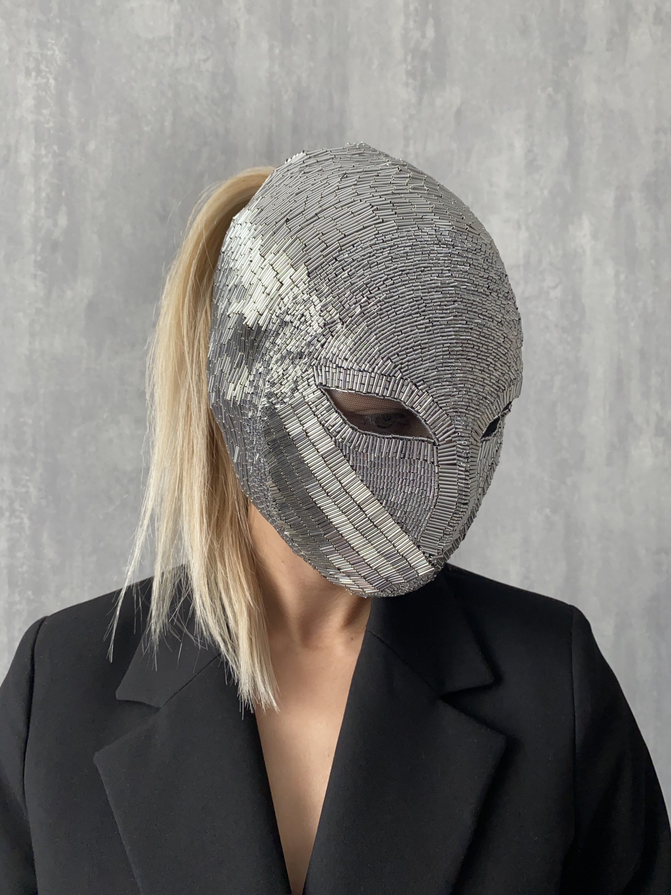 Full head mask /Face fashion mask / Haute Couture mask/ Custom | Etsy