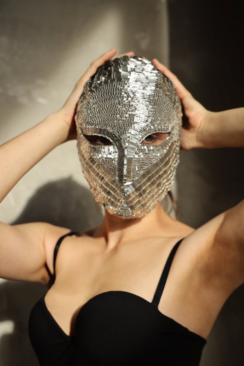 Full head mask /Face fashion mask / Haute Couture mask/ Custom Etsy