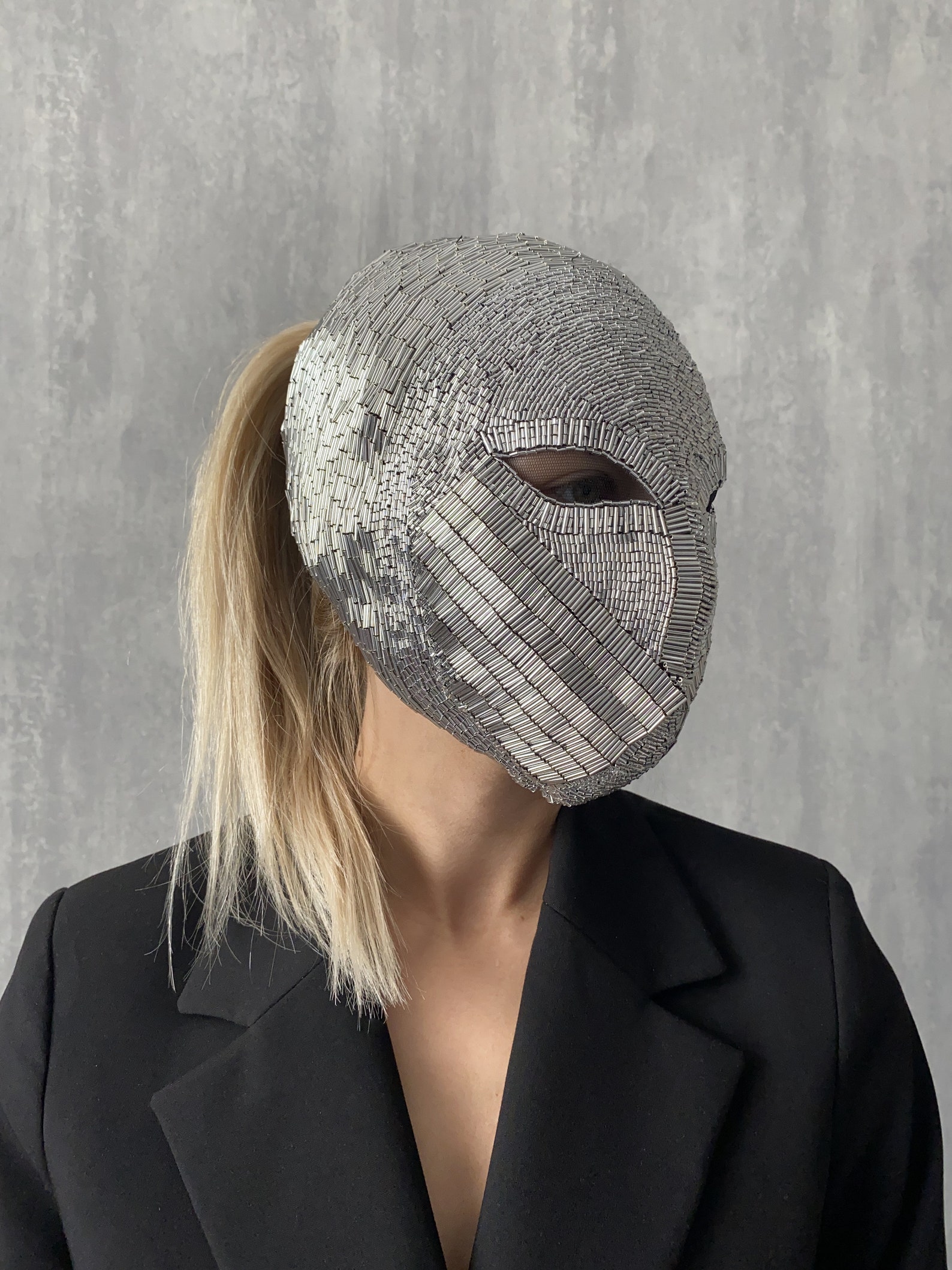 Full head mask /Face fashion mask / Haute Couture mask/ Custom Etsy