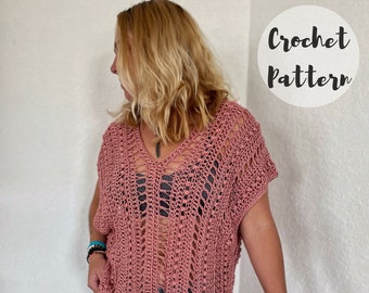 Crochet Pattern/ Crochet Shirt Pattern/ The Haven Tee / Easy Crochet Top Pattern/ Boho Crochet Top/ Summer Crochet Tee