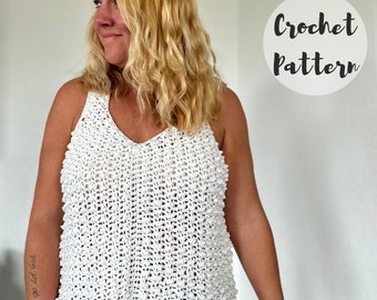 Crochet Pattern/ Crochet Tank Top Pattern/ Crochet Top Pattern/ Crochet Racerback Tank Pattern/ The Layken Tank