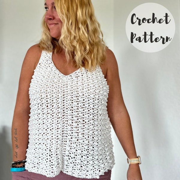 Crochet Pattern/ Crochet Tank Top Pattern/ Crochet Top Pattern/ Crochet Racerback Tank Pattern/ The Layken Tank