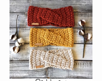 Crochet Pattern/ The River EarWarmer/ Crochet Ear Warmer/ Twisted Headband/ Crochet Headband