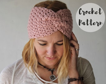 Haakpatroon/ The Piper twisty hoofdband/ gehaakte oorwarmer/ gedraaide hoofdband/ gehaakt patroon hoofdband
