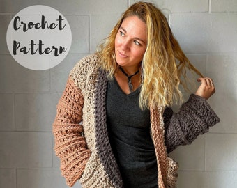 Crochet Pattern/ Crochet Cardigan Pattern // Chunky Cardigan Pattern// Beginner Crochet Cardigan// Easy Crochet Sweater//The Carli Cardigan