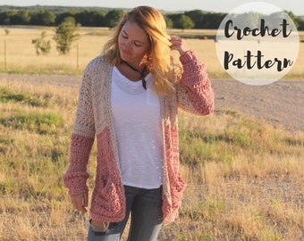 Crochet Pattern/ Crochet Cardigan Pattern/ Crochet Sweater Pattern/ Easy Crochet Cardigan/ The Remi Cardi