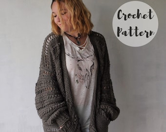 Crochet Pattern/ Crochet Cardigan Pattern/ The Haven Cardi/ Oversized Cardigan/ Crochet Sweater Pattern