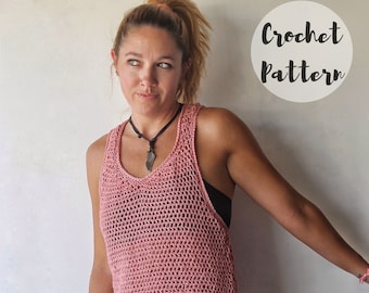 Crochet Pattern// The Rowan Racerback Tank// Crochet Tank Top Pattern// Crochet Top Pattern