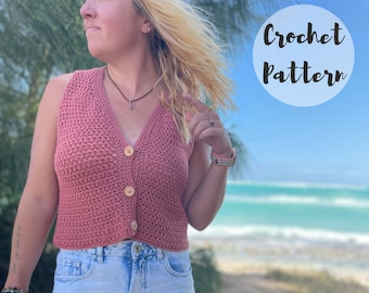 Crochet Pattern/ Crochet Tank Top Pattern/ Crochet Crop Top Pattern/ Crochet Top Pattern/ Crochet Summer Tank/ The Wrenigan Top
