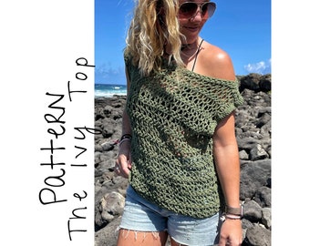 Crochet Pattern// The Ivy Tee// Crochet Tee Pattern// Crochet Top// Easy Summer Top