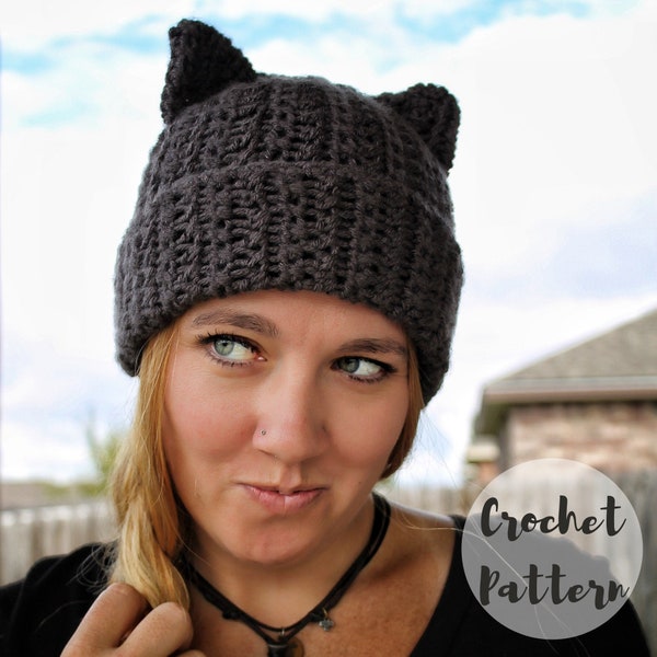 Crochet Pattern// The Binx Kitty Hat// Crochet Cat Hat// Crochet Hat Pattern