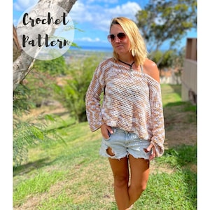 Crochet Pattern/ Crochet Sweater Pattern/ Crochet Pullover Pattern/ Crochet Jumper Pattern/ Cropped Crochet Sweater/ Oversized Crochet Top