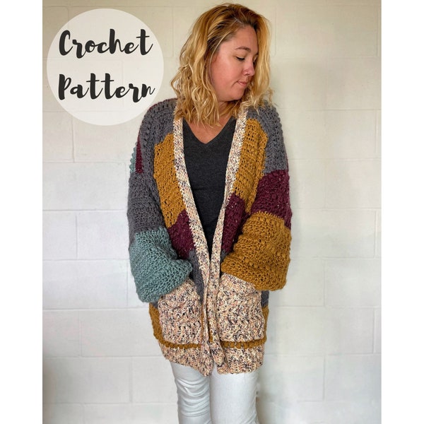 Crochet Pattern/ Crochet Cardigan Pattern/ The Paisley Cardi/ Oversized Cardigan/ Crochet Sweater Pattern