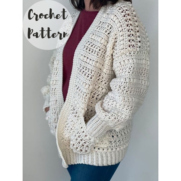 Crochet Pattern/ The Paisley Cardi/ Crochet Cardigan Pattern/ Oversized Cardigan/ Crochet Sweater Pattern