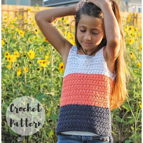 Crochet Pattern / The Kids Summer Breeze Tank/ Crochet Top Pattern/ Easy Crochet Tank Top Pattern/ PDF DIGITAL DOWNLOAD