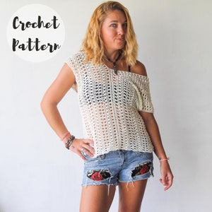 Modèle au crochet// Le haut Kahe Kai// Modèle de haut au crochet// Modèle de couverture de maillot de bain au crochet// Modèle de couverture de plage au crochet