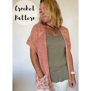 Crochet Pattern/ Crochet Cardigan Pattern/ Light Weight Cardigan Pattern/ Crochet Sweater Pattern/ Short Sleeve Cardigan/ The Sparrow Cardi