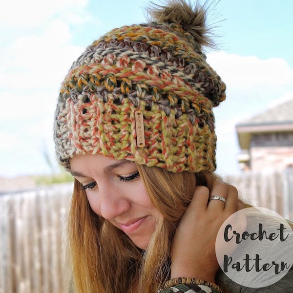 Crochet Pattern/ Crochet Hat Pattern/ The Shiloh Slouchy Hat/ Crochet Beanie Pattern/ Winter Slouchy Hat/ Chunky Crochet Hat Pattern