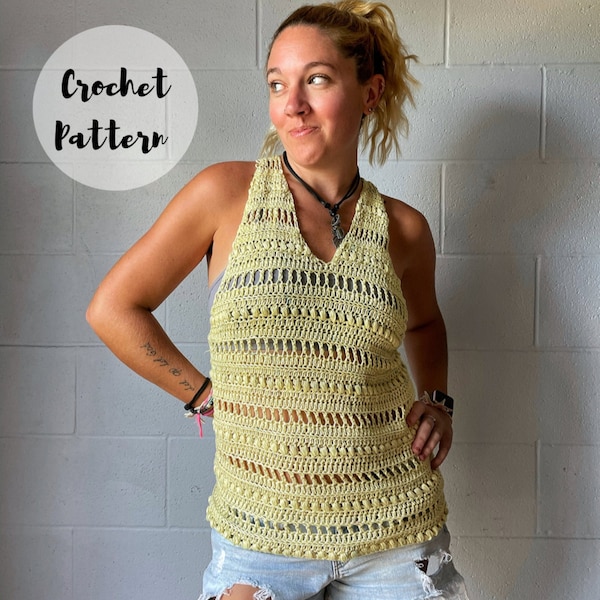 Crochet Pattern/ Crochet Tank Top Pattern/ Crochet Top Pattern/ Easy Crochet Pattern/ Summer Top Pattern/ The Haven Tank