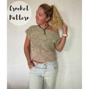 Crochet Pattern/ Crochet Top Pattern/ Crochet Shirt Pattern/ Crop Top Pattern/ Crochet Tee Pattern/ Crochet Crop Top/ The HARPER TEE