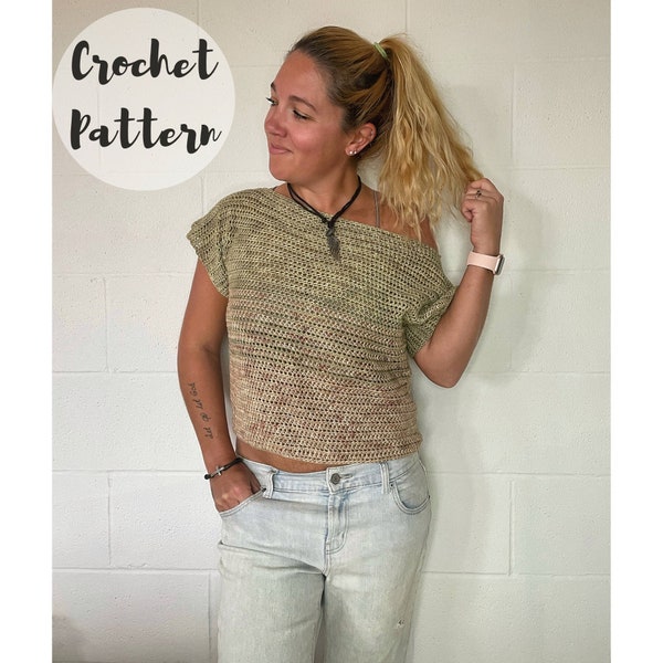 Crochet Pattern/ Crochet Top Pattern/ Crochet Shirt Pattern/ Crop Top Pattern/ Crochet Tee Pattern/ Crochet Crop Top/ The HARPER TEE