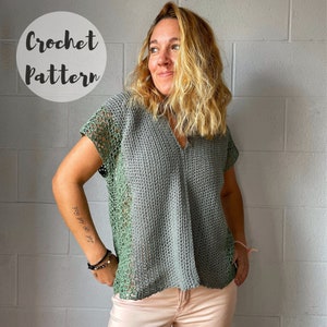 Crochet Pattern/ Crochet Top Pattern/ Easy Crochet Shirt/ Crochet Short Sleeve Top/ The Aurelia Top