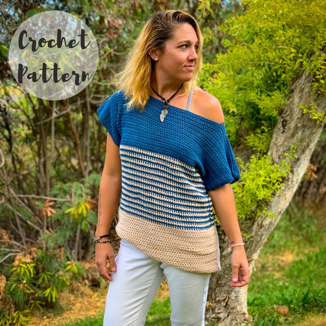 Crochet Pattern/ Crochet Tee Pattern/ the Harper Tee/ Easy Crochet Top