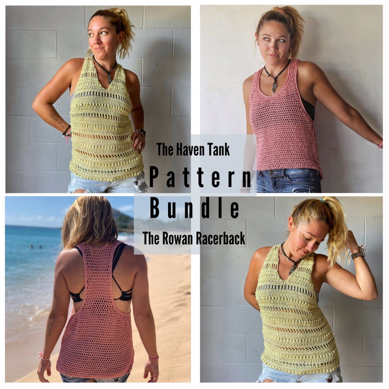 Crochet Pattern Bundle// Crochet Tank Top Pattern// Crochet Top Pattern// Easy Crochet Tank Top Pattern// Summer Top Pattern image 1