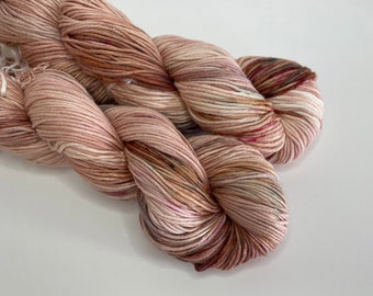 Hand Dyed Yarn/ Cotton Yarn/ Hand Dyed Dk Weight Yarn/ Vegan Yarn/ Cotton Bamboo Blend Yarn/ Worsted Weight/ “Variegated Kerzei Copper”