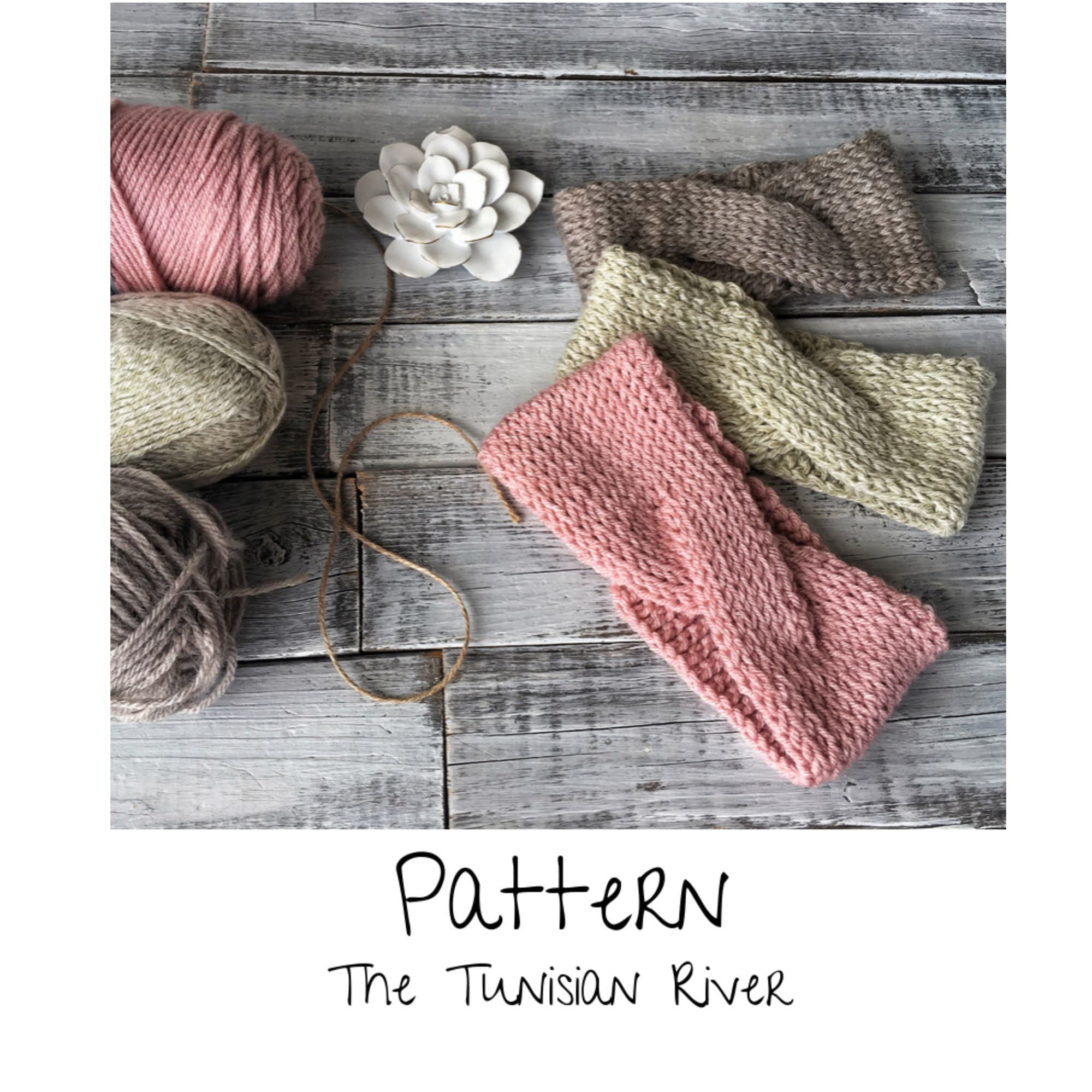 40 Crochet Techniques Patterns with Tunisian Scarves, Doilies, and Filet Designs 21 Crochet Pattern/ The Tunisian River EarWarmer/ Crochet