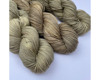 Hand Dyed Yarn/ Cotton Yarn/ Hand Dyed Dk Weight Yarn/ Vegan Yarn/ Cotton Bamboo Blend Yarn/ Worsted Weight/ Made to Order/ “Grassy Fields”