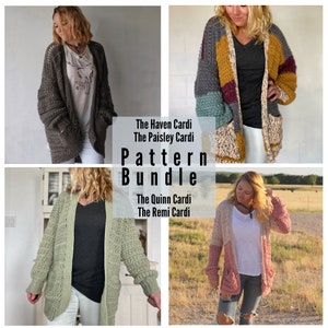 Crochet Pattern Bundle/ Crochet Cardigan Pattern/ Oversized Cardigan/ Crochet Sweater Pattern/ Easy Crochet Cardigan