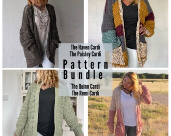 Crochet Pattern Bundle/ Crochet Cardigan Pattern/ Oversized Cardigan/ Crochet Sweater Pattern/ Easy Crochet Cardigan