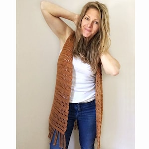 Crochet Pattern / Women's Summer Crochet Cardigan// Boho Hippie 70s Style Retro Festival Vest// The Quinn Cardi Vest PATTERN image 10