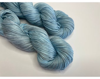 Hand Dyed Yarn/ Vegan Yarn/ Cotton Yarn/ Hand Dyed Dk Weight Yarn/ Cotton Bamboo Yarn/ Worsted Weight/ Aran Weight/ Blue Yarn/ “Azul”