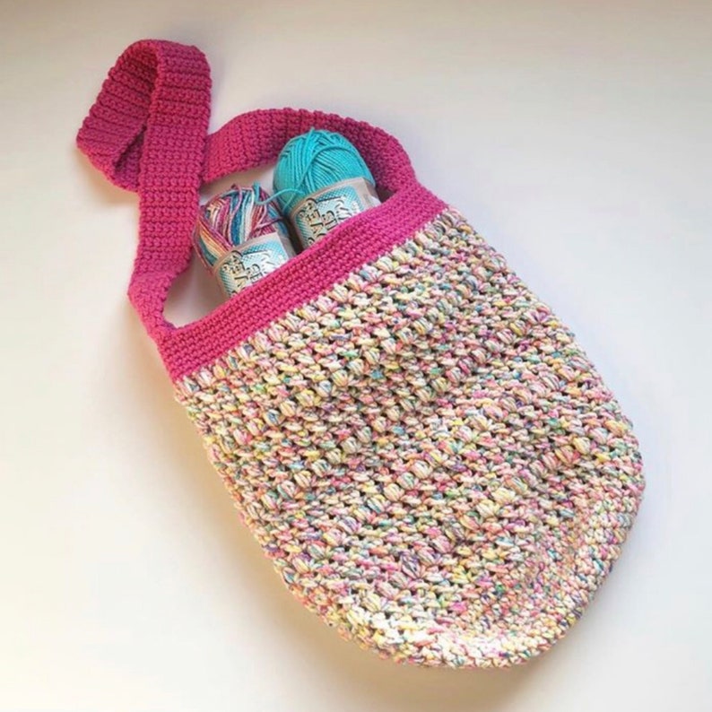 Crochet Pattern/ Crochet Market Bag Pattern/ Boho Hippie Market Bag/ Crochet Cross Body Bag Pattern image 4